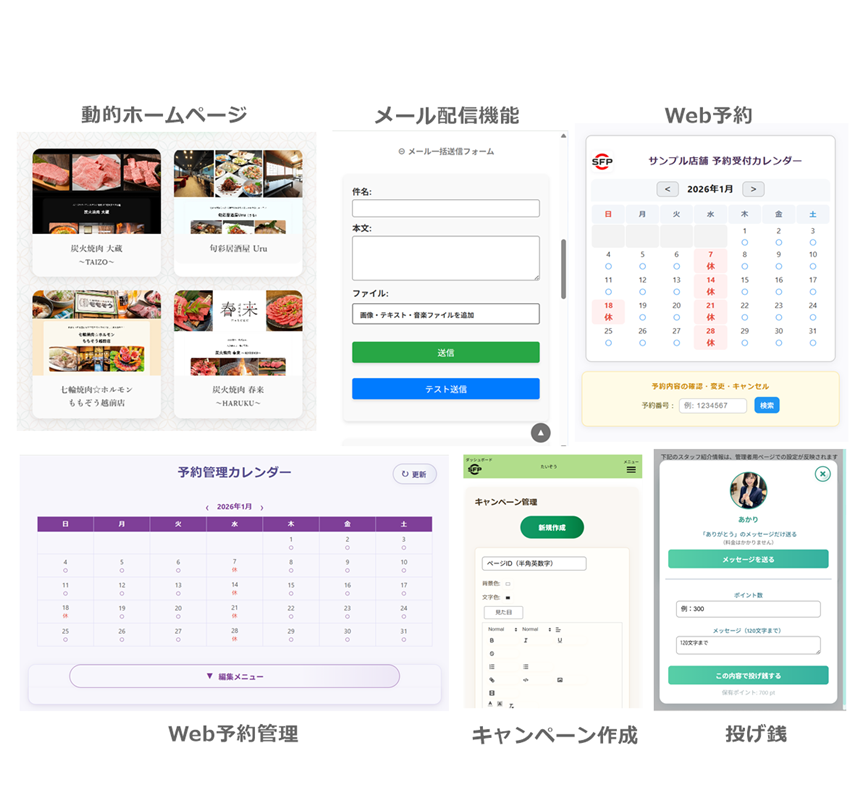 集客・リピートの画面イメージ
