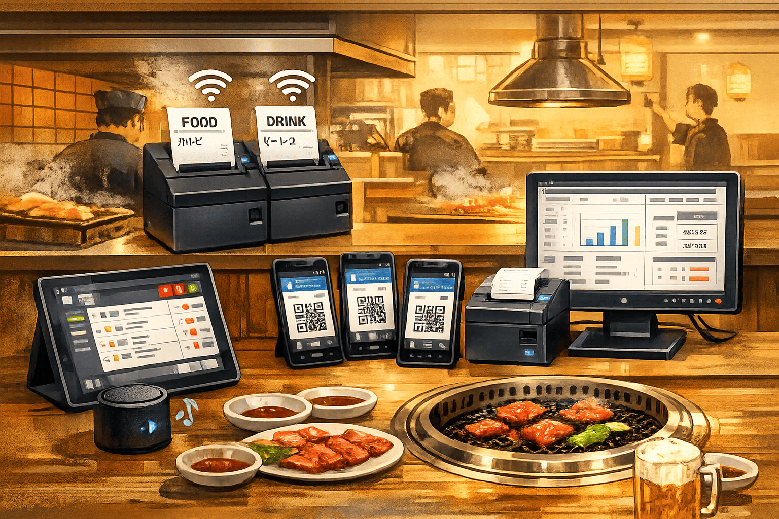 焼肉T店の設備導入イメージ（本格運用）